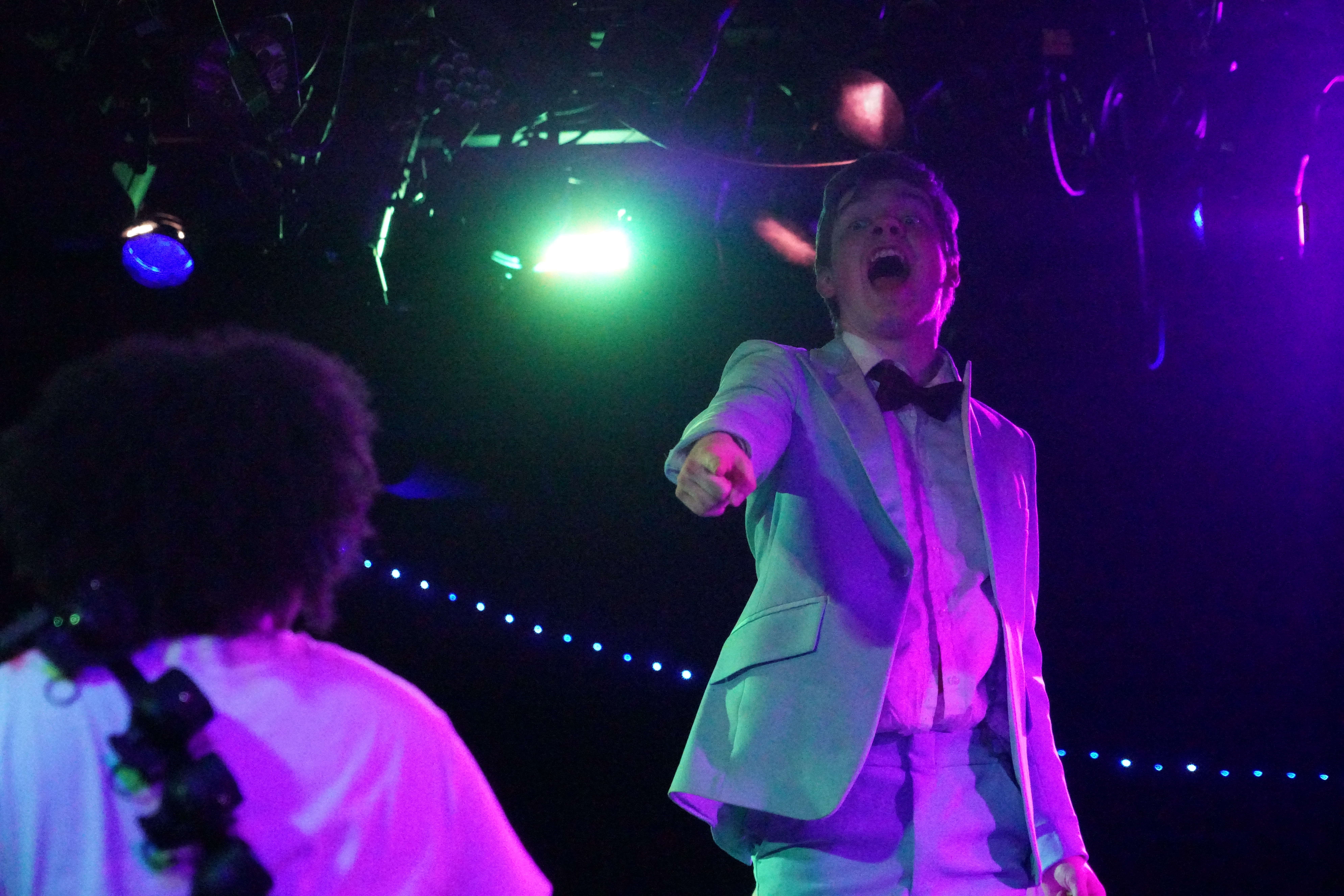 Nathaniel Myers as Professor Hidgens in "Let It Out" mimicking Donald Sutherlands Matthew Bennell from "Invasion of the Body Snatchers" (1978) in Second Stage Productions "The Guy Who Didn't Like Musicals"