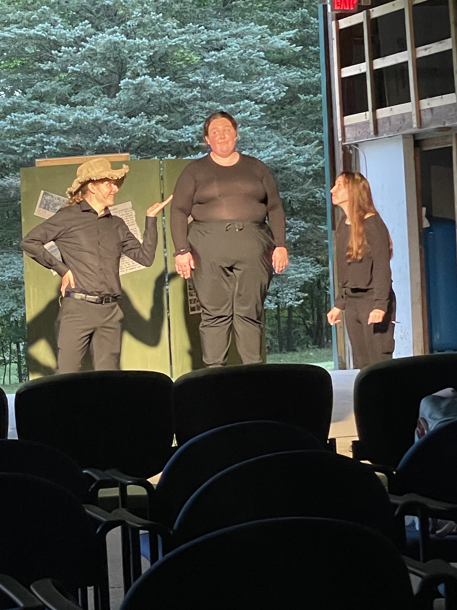 Noah Trapp, Savannah Jordan, and Reese Verlinde in Savannah Jordan, and Reese Verlinde as Plein Air Painter in 'The Link" in the barn at Corey Marsh Ecological Research Center (CMERC)