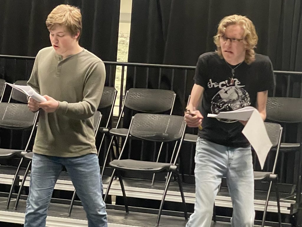 Nathaniel Myers as Daryl Banister and Declan William Maher as Leslie Wyandott in "Ghostwriter" produced by Second Stage Playwriting