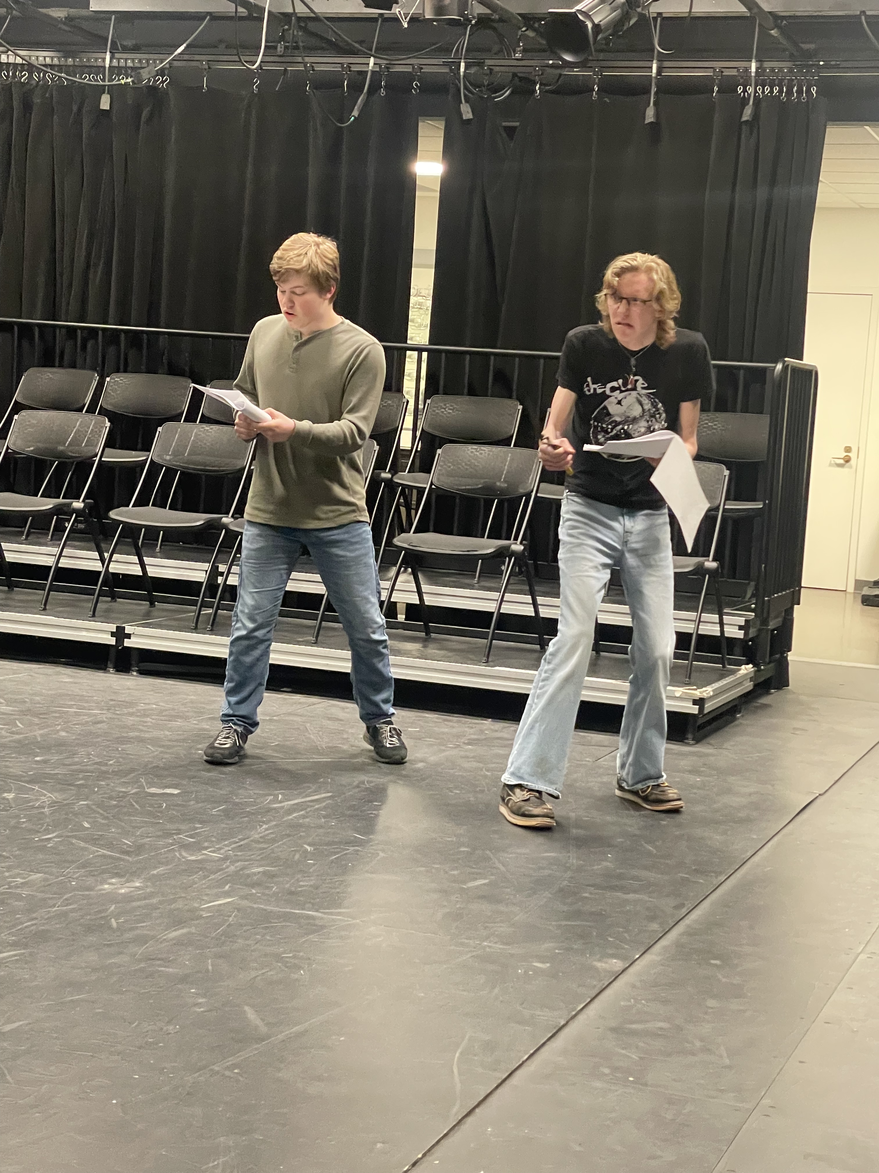 Nathaniel Myers as Daryl Banister and Declan William Maher as Leslie Wyandott in "Ghostwriter" performed in Second Stage Playwriting's first annual expose