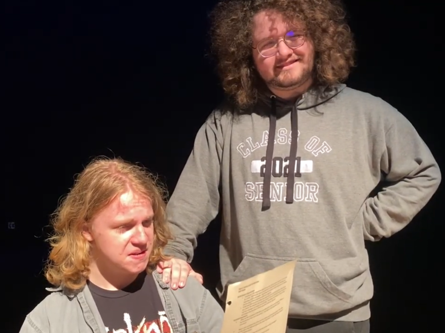Dylan Coleman as Narrator and Josh Simon as Brad in "Brad: A Journey"