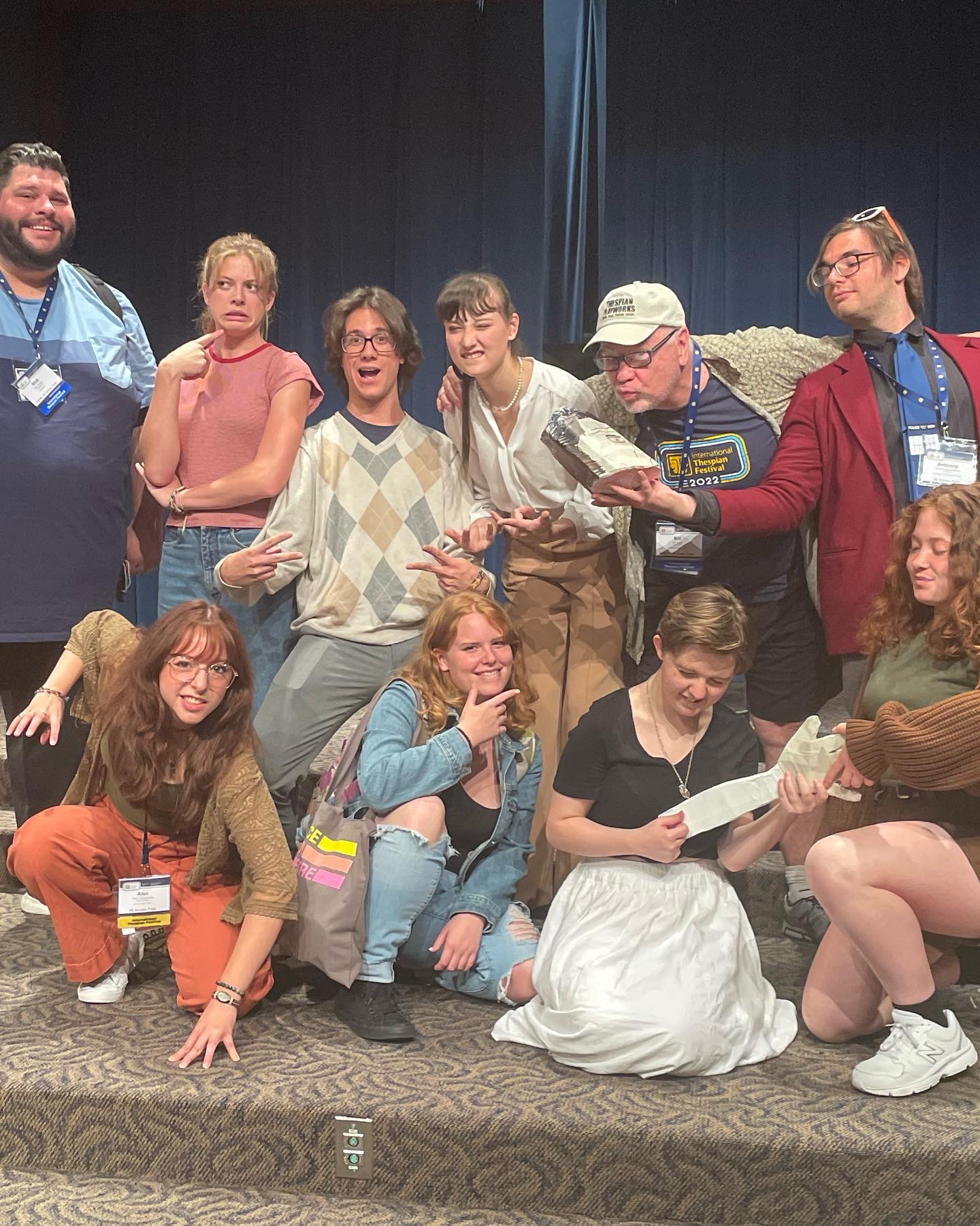 Cast and Crew of "Timeline'd!" at International thespian Festival in Bloomington, Indiana