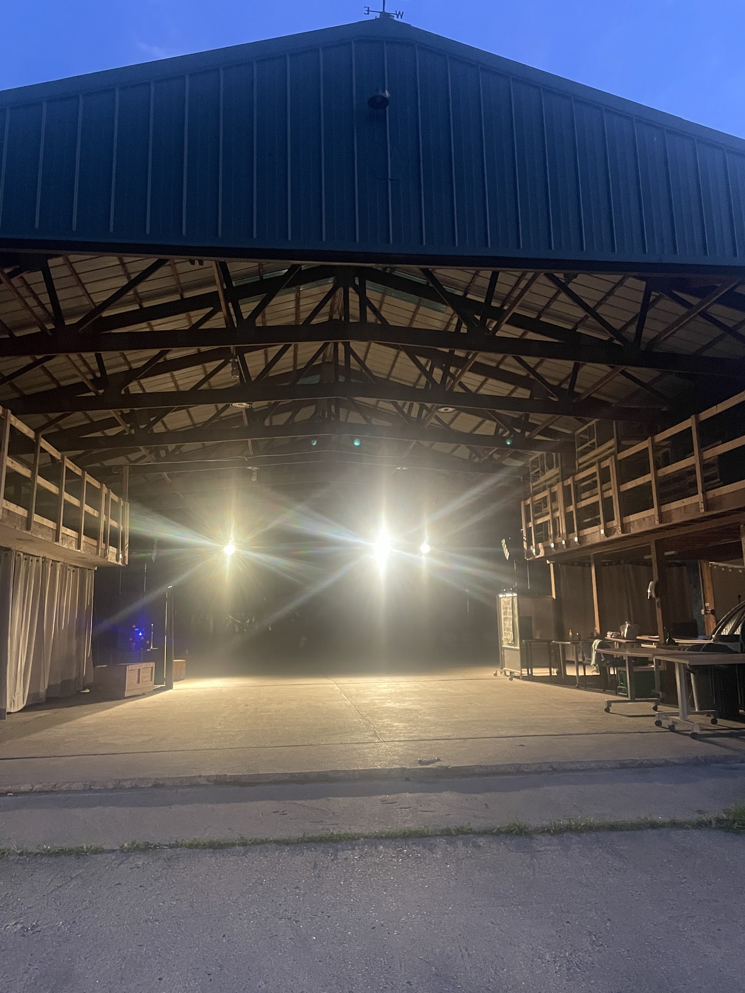 Corey Marsh Ecological Research Center barn at dusk
