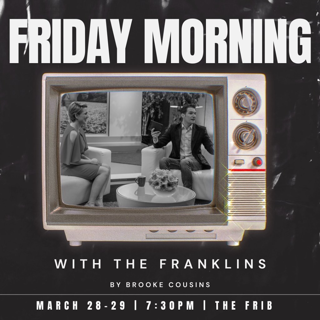 Promotional art of "Friday Morning with the Franklins" featuring a TV and an old sitcom.