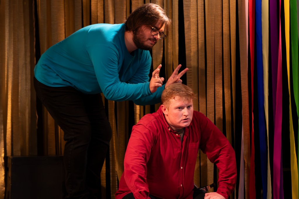 Anthony Monteleone as Vinny taunted Andrew Brown as Baco in "Love is the Greater Labyrinth"