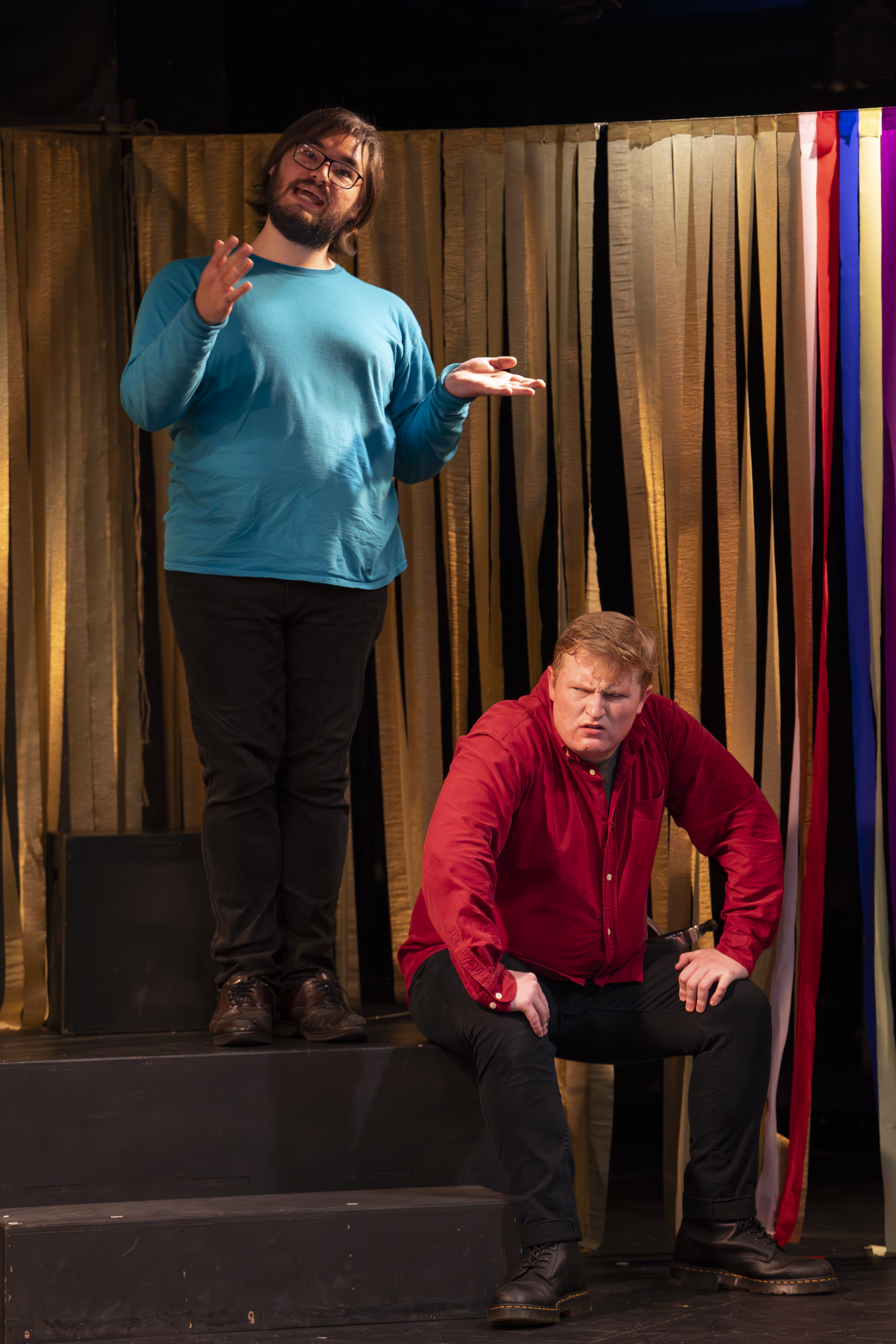 Vinny played by Anthony Monteleone taunts Baco played by Andrew Brown in in "Love is the Greater Labyrinth"