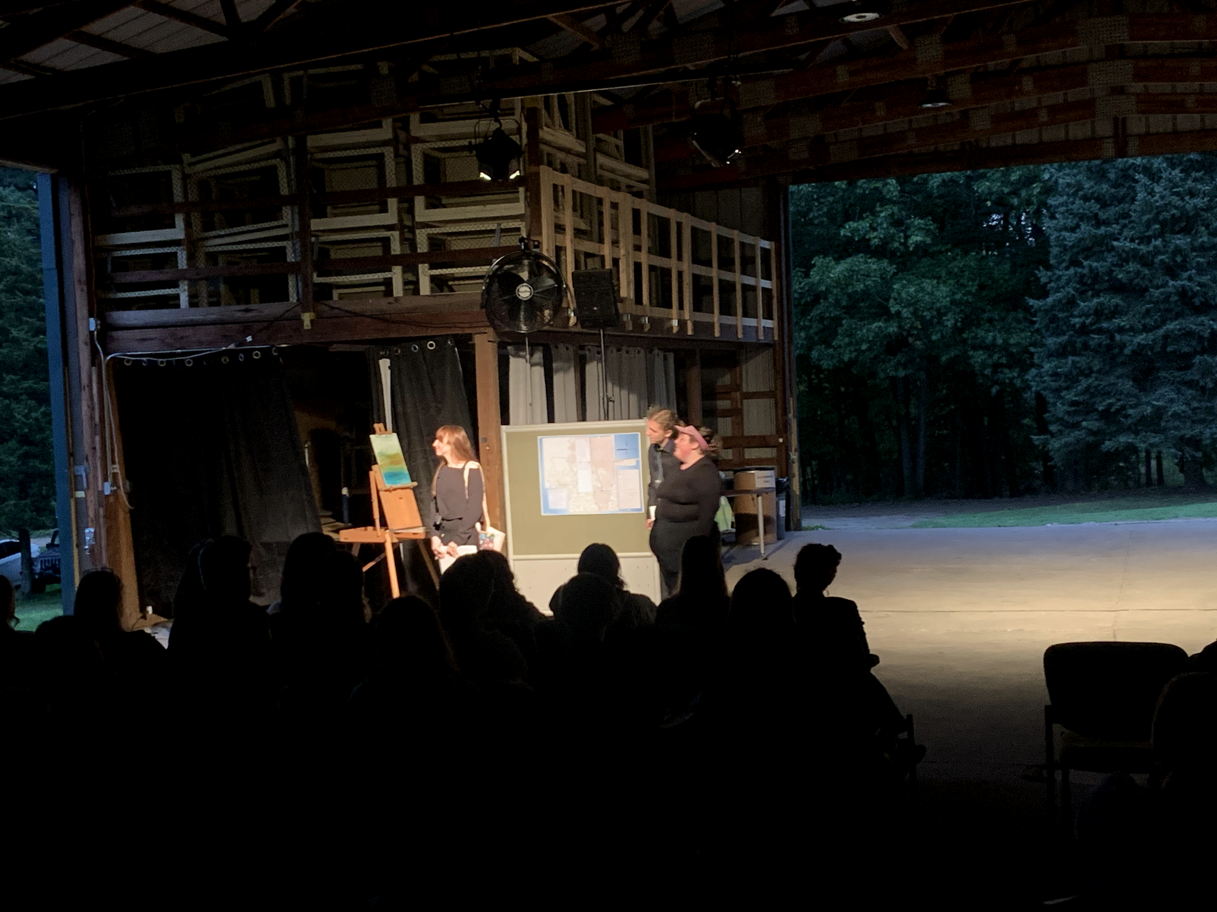 Savannah Jordan, and Reese Verlinde as Plein Air Painter in 'The Link" in the barn at Corey Marsh Ecological Research Center (CMERC)