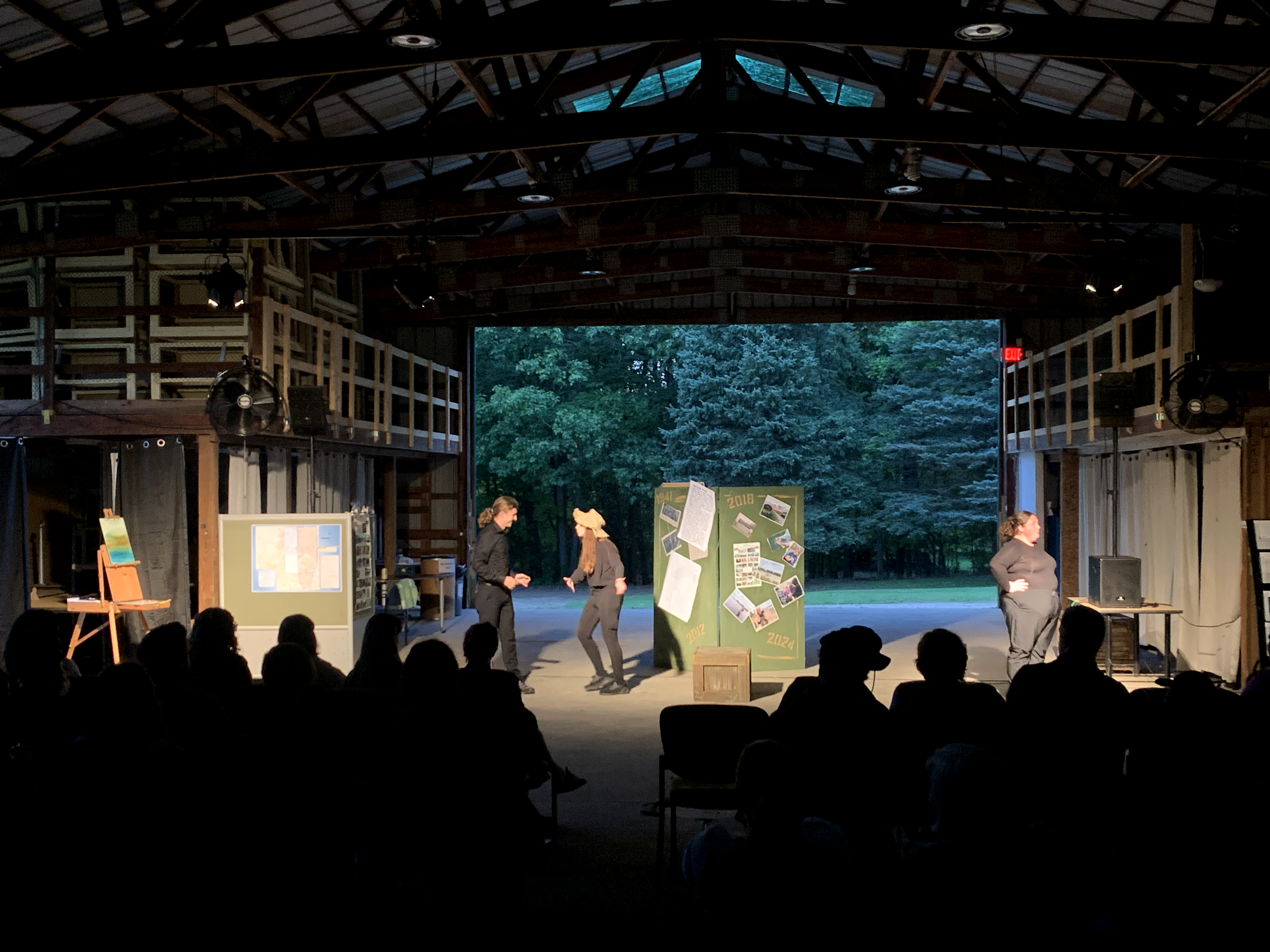 Noah Trapp, Savannah Jordan, and Reese Verlinde in Savannah Jordan, and Reese Verlinde as Plein Air Painter in 'The Link" in the barn at Corey Marsh Ecological Research Center (CMERC)