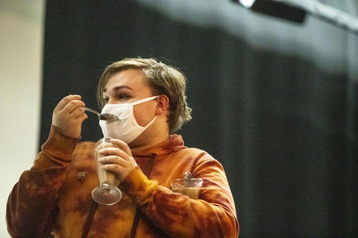 Rhynne Lys as Thomas eating Ice Cream in Gillette Drama Guild and Campbell County High School's "The Fancy Hat Family"