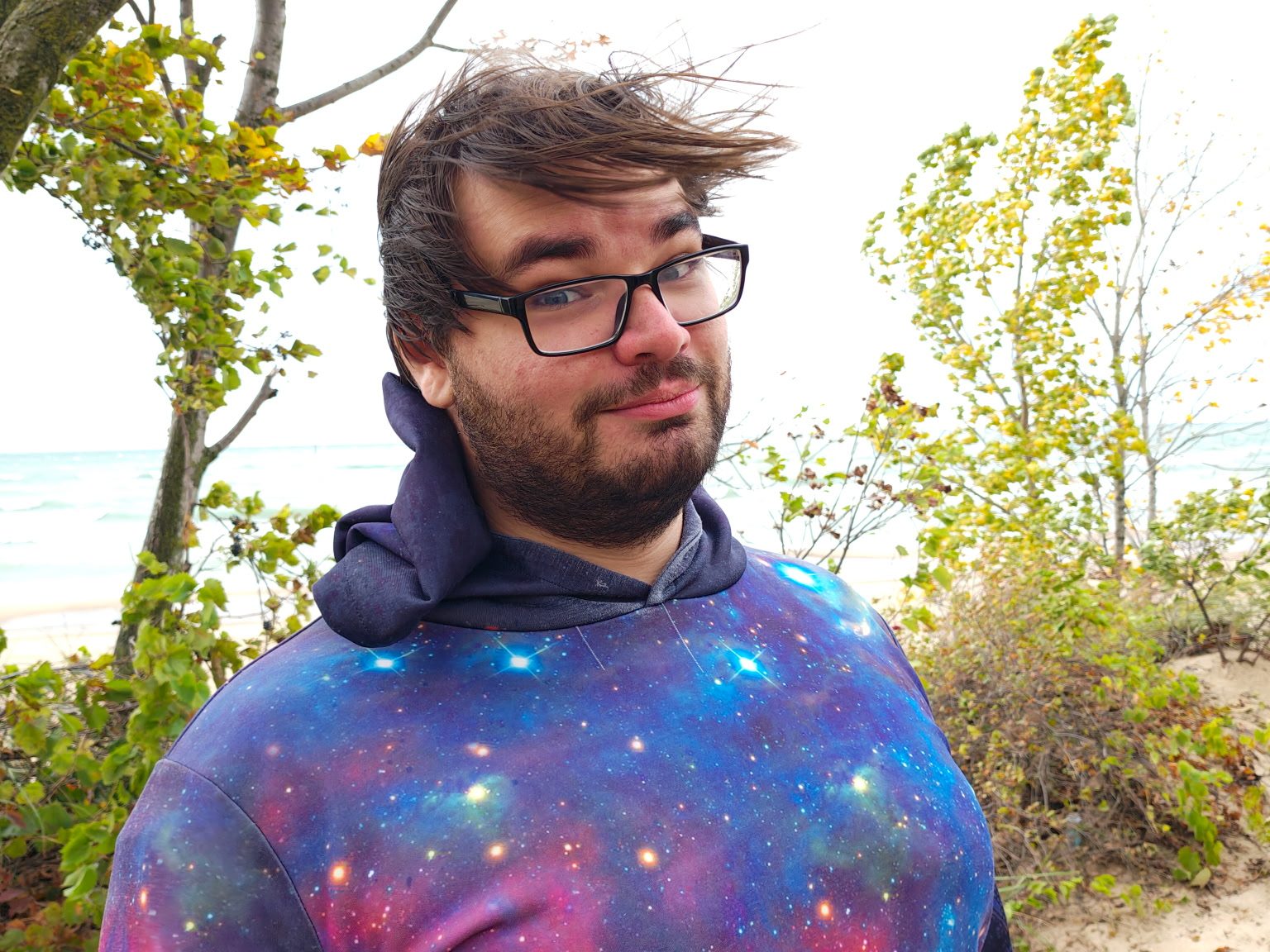 Playwright and director Anthony Monteleone headshot at the Indiana Dunes National park