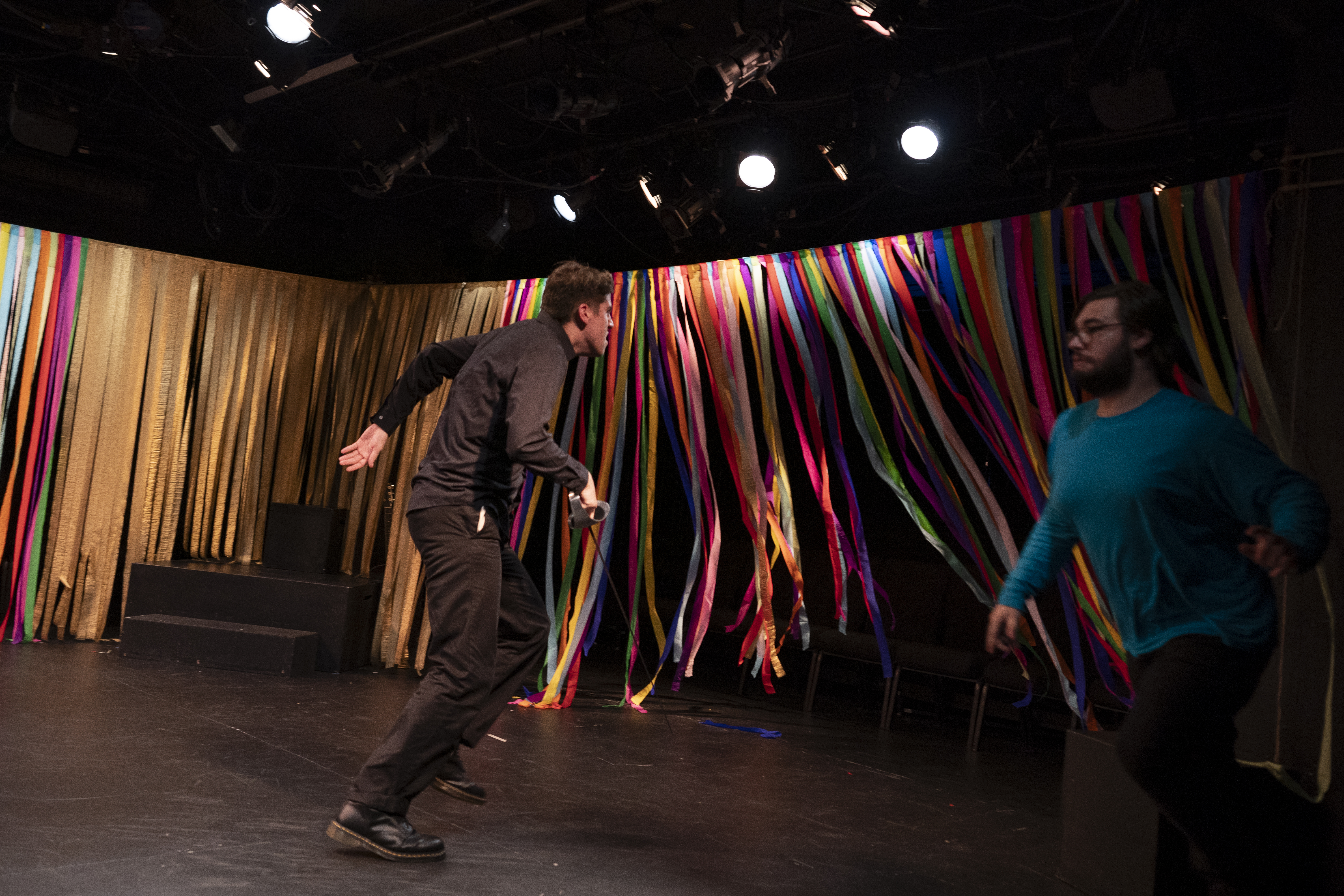 Vinny played by Anthony Monteleone being chased by a guard played by Zach Deande in "Love is the Greater Labyrinth"